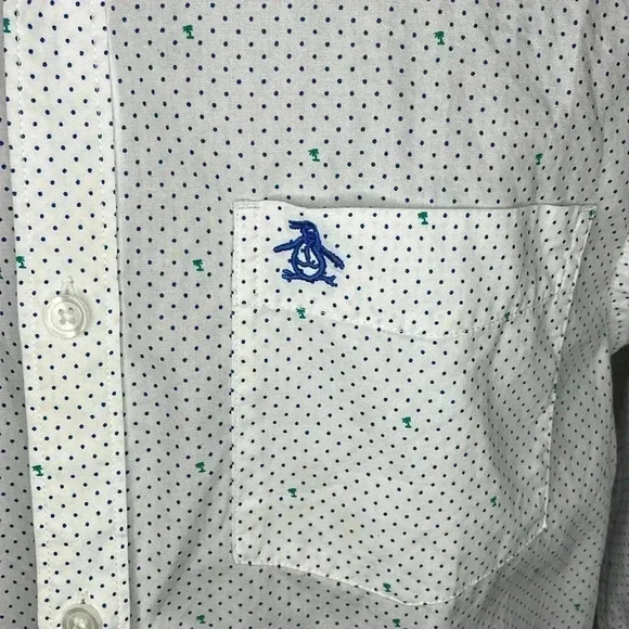 Original Penguin by Munsingwear Men’s Small Long Sleeve Button Down White Shirt - Picture 3 of 10